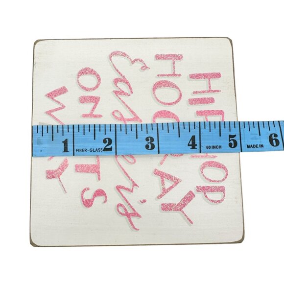 Easter Wooden Box Signs Pair Primitives By Kathy White Pink Glitter New - Picture 7 of 10